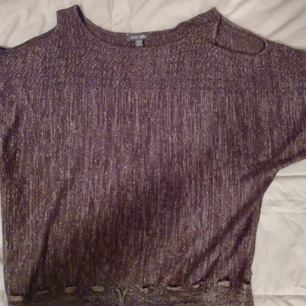 Purple and silver blouse